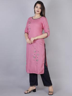 embroidered kurta palazzo set - 17124876 - Standard Image - 2