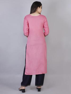 embroidered kurta palazzo set - 17124876 - Standard Image - 3