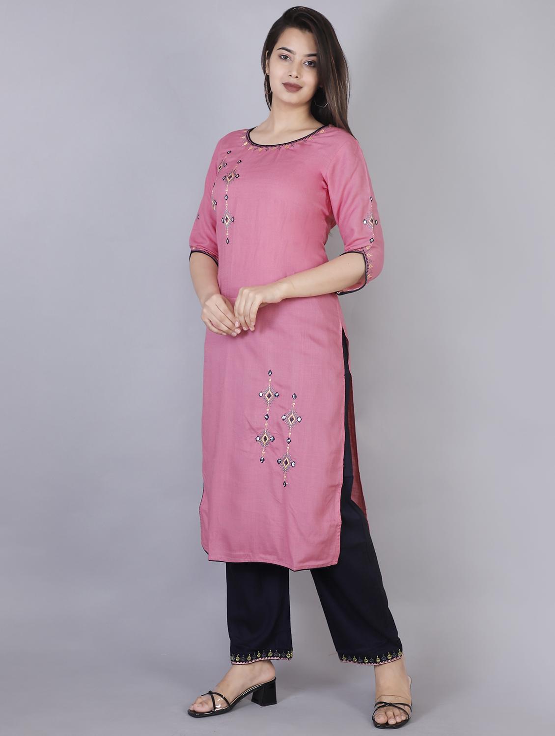 embroidered kurta palazzo set - 17124876 - Zoom Image - 2