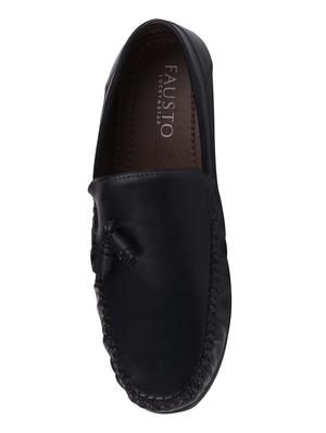 blue pu slip on loafers - 17125039 - Standard Image - 3