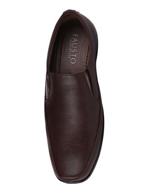 brown pu slip on ons - 17125051 - Standard Image - 3