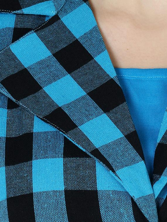 checkered straight kurta - 17125777 - Zoom Image - 4