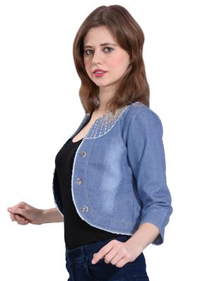 denim washed jacket - 17125943 - Standard Image - 2