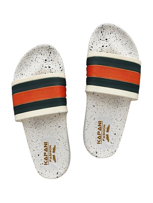 white rubber slip on flip flops - 17126125 - Standard Image - 1