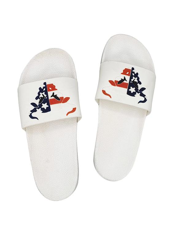white rubber slip on flip flops - 17126136 - Zoom Image - 1