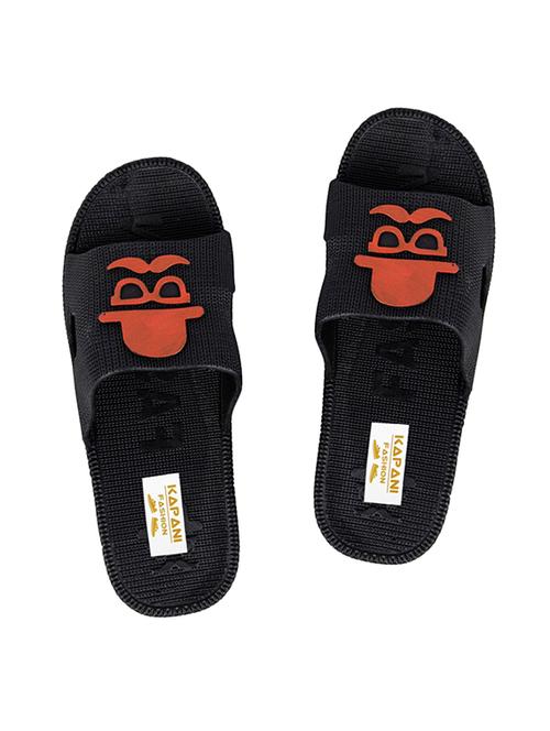 black rubber slip on flip flops - 17126141 - Very Small Image - 1