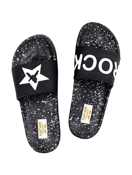 black rubber slip on flip flops - 17126160 - Standard Image - 1
