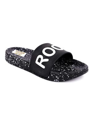 black rubber slip on flip flops - 17126160 - Standard Image - 2