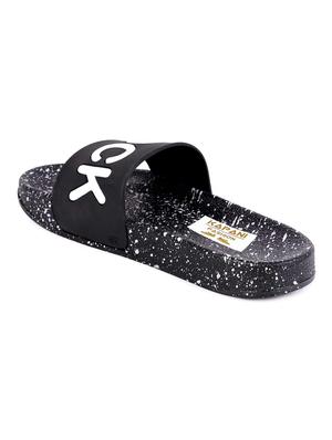 black rubber slip on flip flops - 17126160 - Standard Image - 3