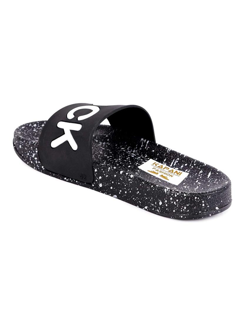 black rubber slip on flip flops - 17126160 - Zoom Image - 3