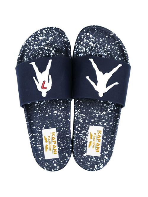 blue rubber slip on flip flops - 17126167 - Standard Image - 1