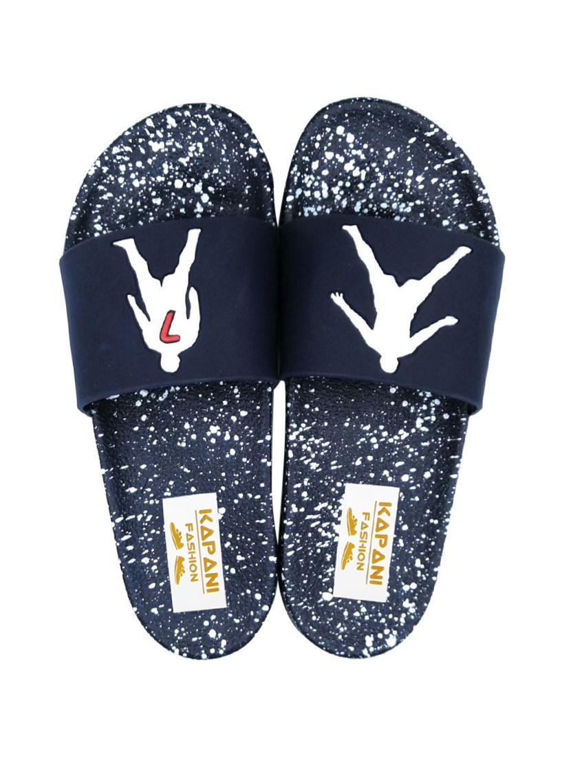 blue rubber slip on flip flops - 17126167 - Zoom Image - 1
