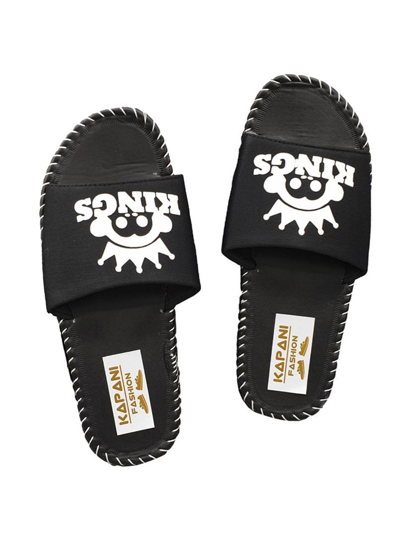 black rubber slip on flip flops - 17126176 - Zoom Image - 1