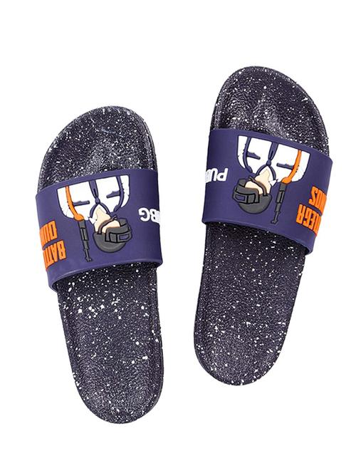 blue rubber slip on flip flops - 17126178 - Standard Image - 1