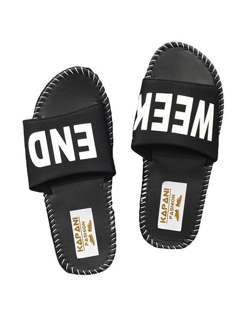 black rubber slip on flip flops - 17126182 - Very Small Image - 1