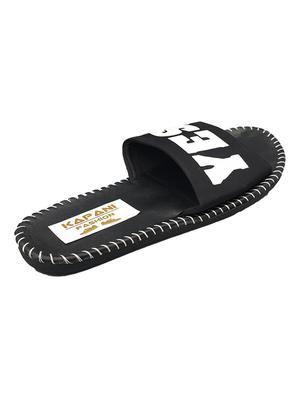 black rubber slip on flip flops - 17126190 - Standard Image - 4