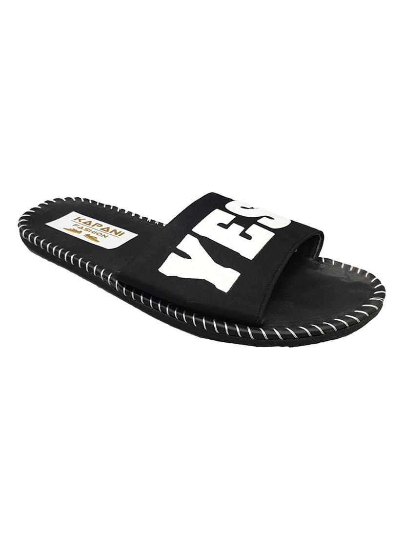 black rubber slip on flip flops - 17126190 - Zoom Image - 2
