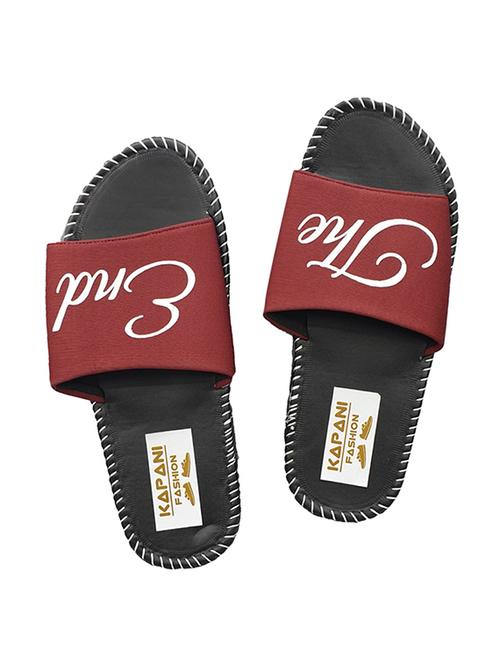 red rubber slip on flip flops - 17126192 - Standard Image - 1