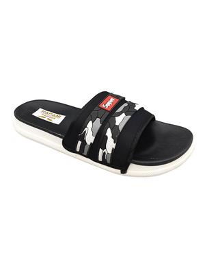 black rubber slip on flip flops - 17126202 - Standard Image - 2