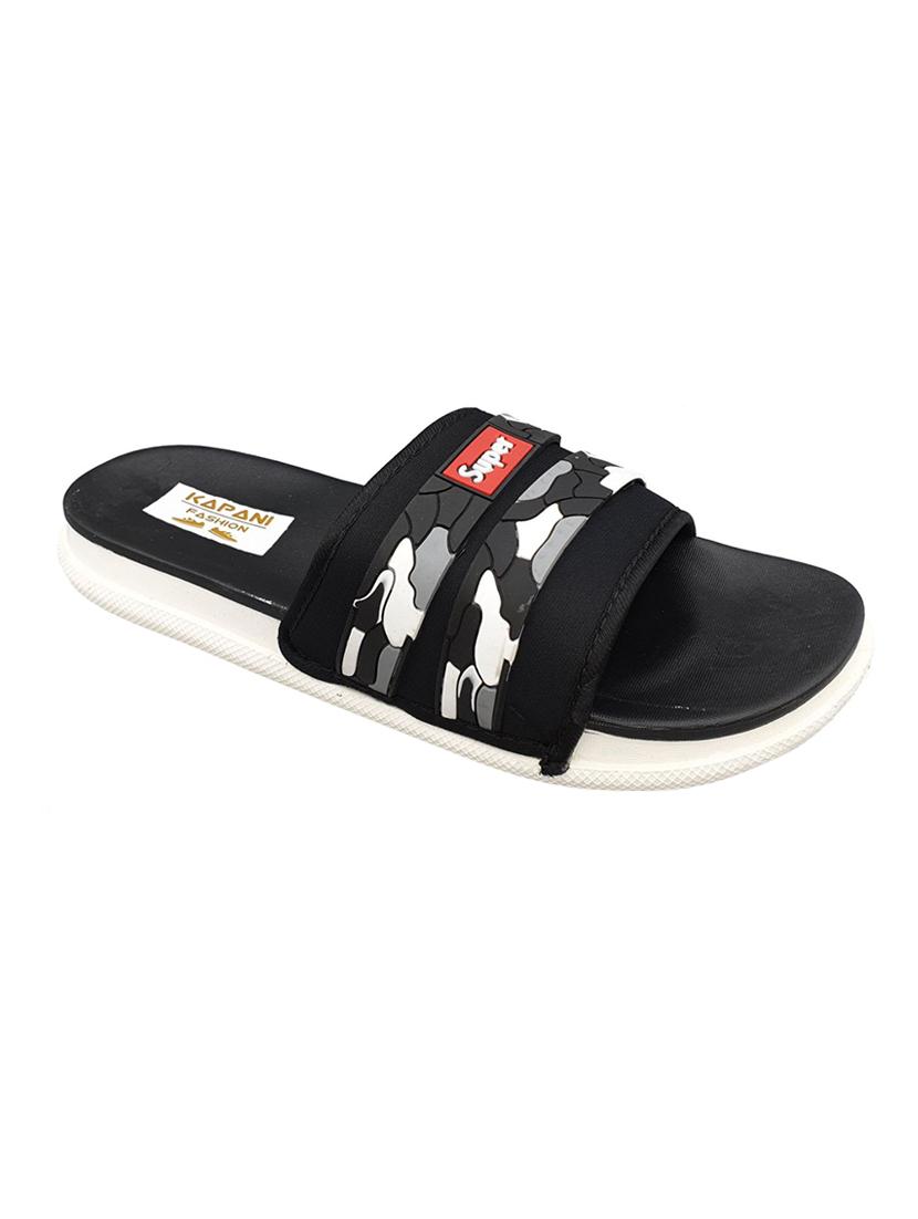 black rubber slip on flip flops - 17126202 - Zoom Image - 2
