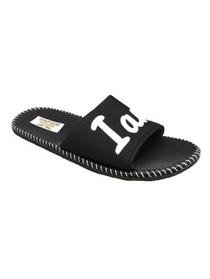 black rubber slip on flip flops - 17126216 - Standard Image - 2