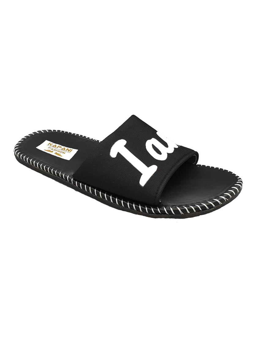 black rubber slip on flip flops - 17126216 - Zoom Image - 2