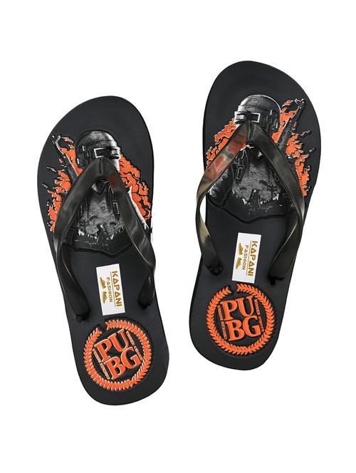 black rubber slip on flip flops - 17126222 - Standard Image - 1