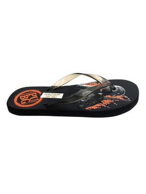 black rubber slip on flip flops - 17126222 - Standard Image - 3