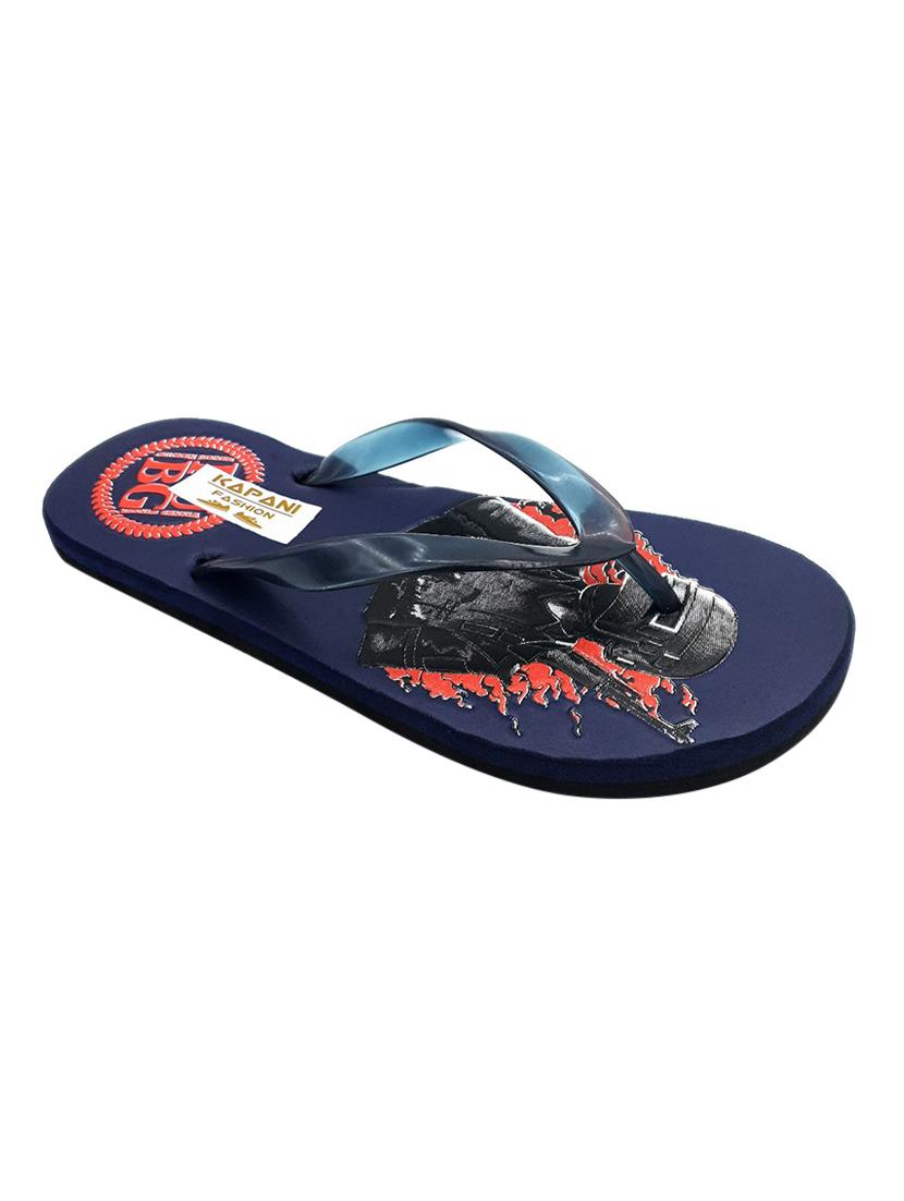 navy rubber slip on slippers - 17126225 - Zoom Image - 2