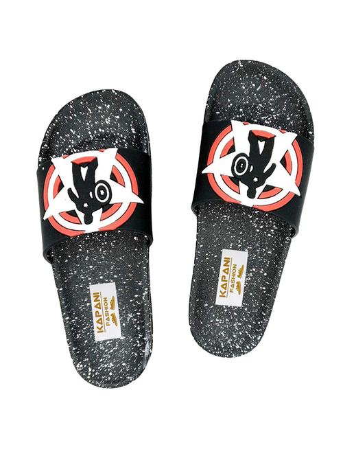 black rubber slip on flip flops - 17126229 - Very Small Image - 1