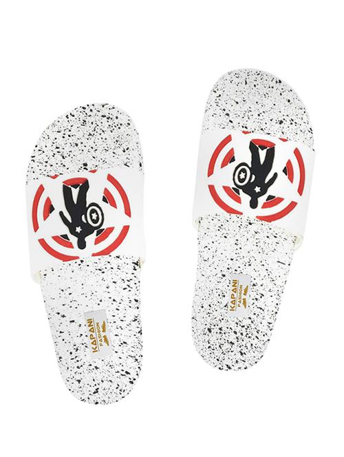 white rubber slip on flip flops - 17126231 - Standard Image - 1