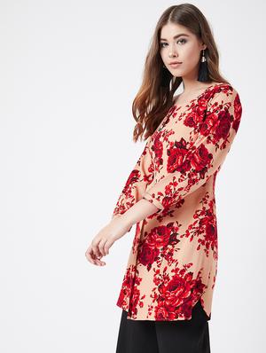 digital floral straight kurti - 17127060 - Standard Image - 3