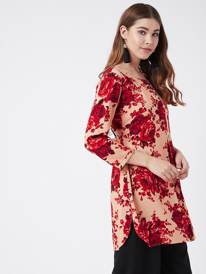 digital floral straight kurti - 17127060 - Zoom Image - 2