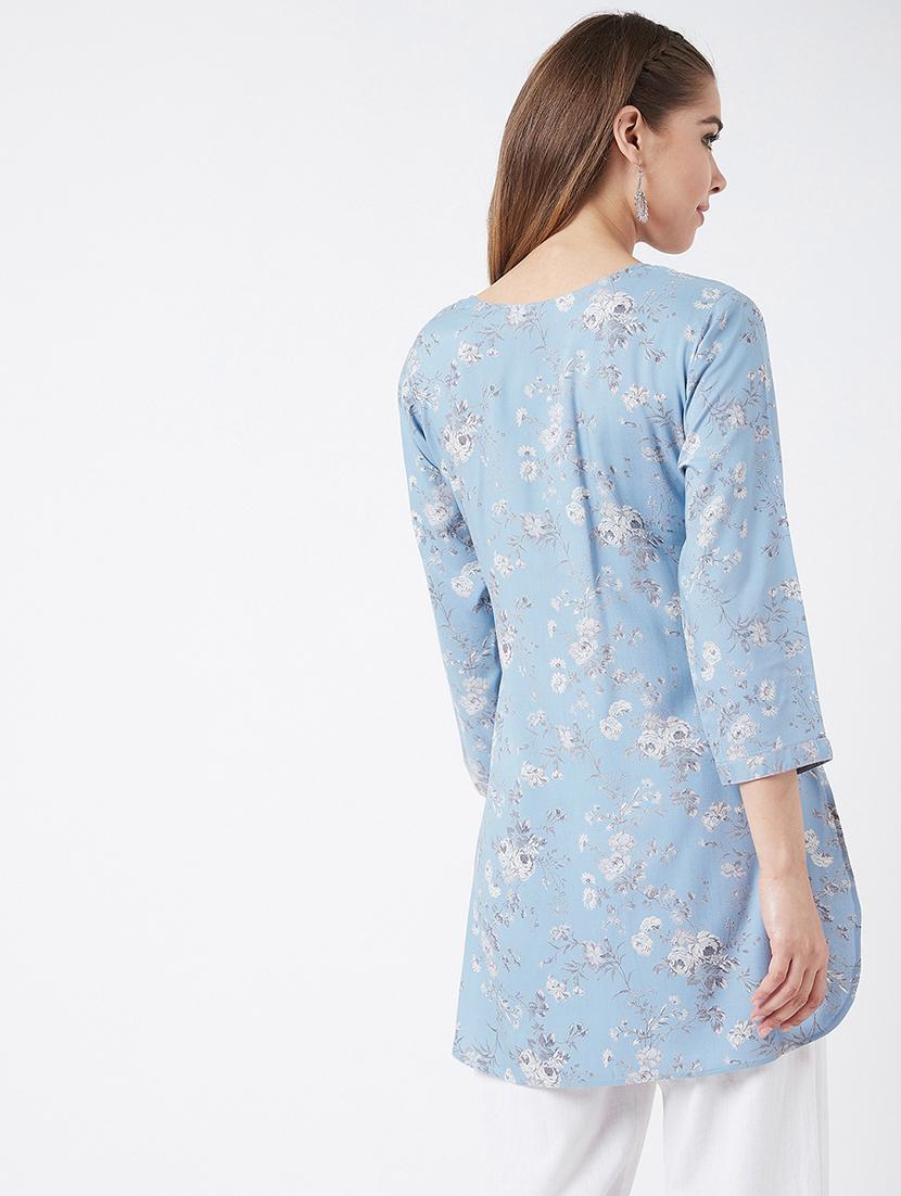 floral straight kurti - 17127061 - Zoom Image - 4
