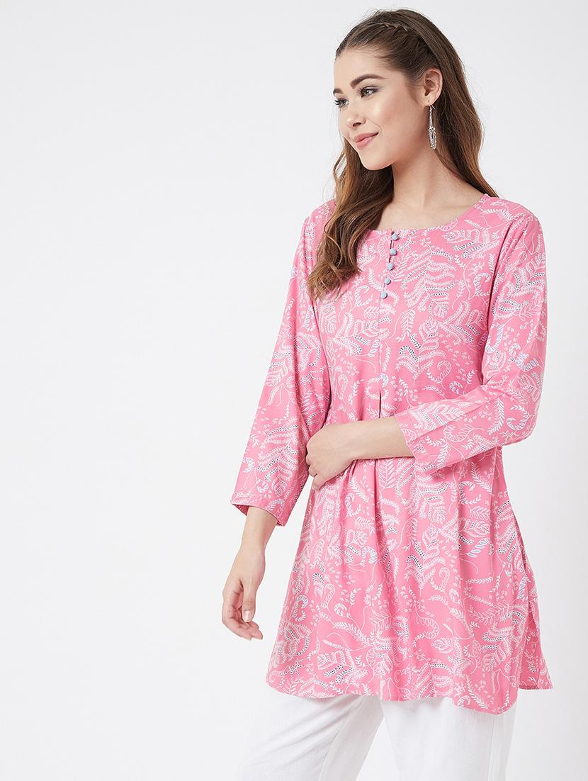 floral straight kurti - 17127062 - Zoom Image - 3