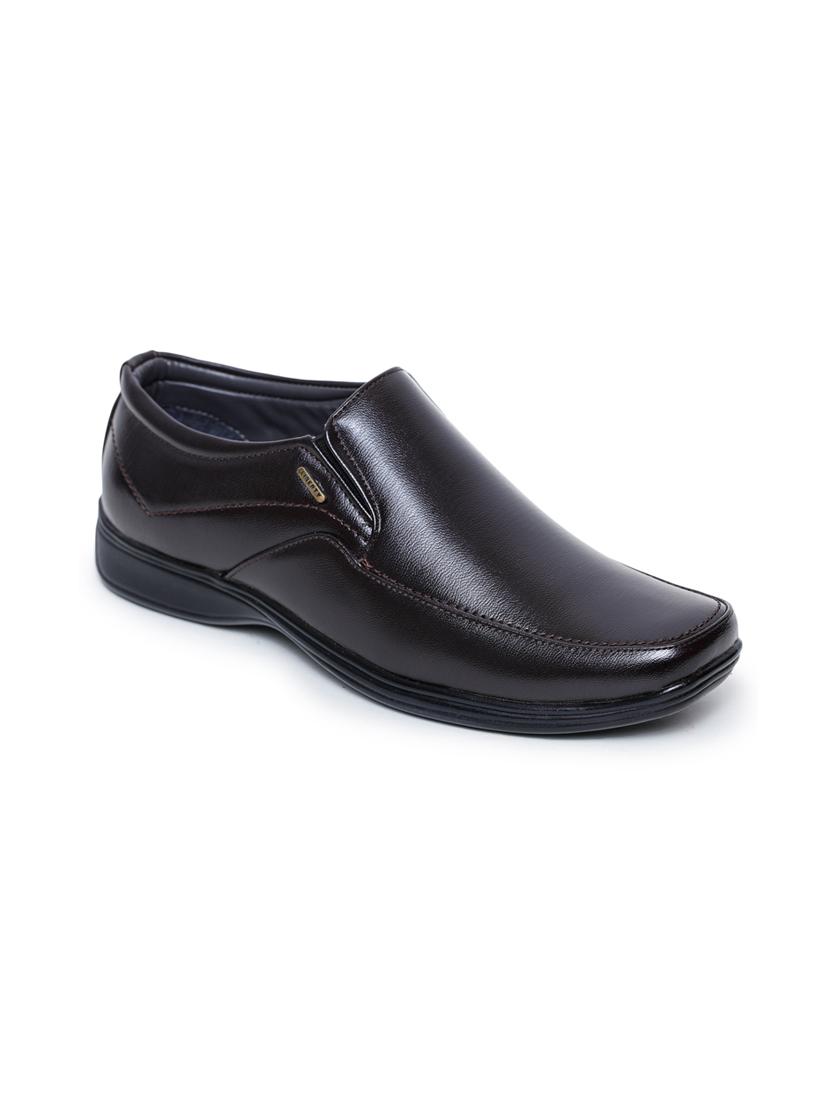 brown pu slip on derbies - 17127168 - Zoom Image - 1
