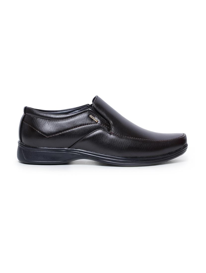 brown pu slip on derbies - 17127168 - Zoom Image - 2