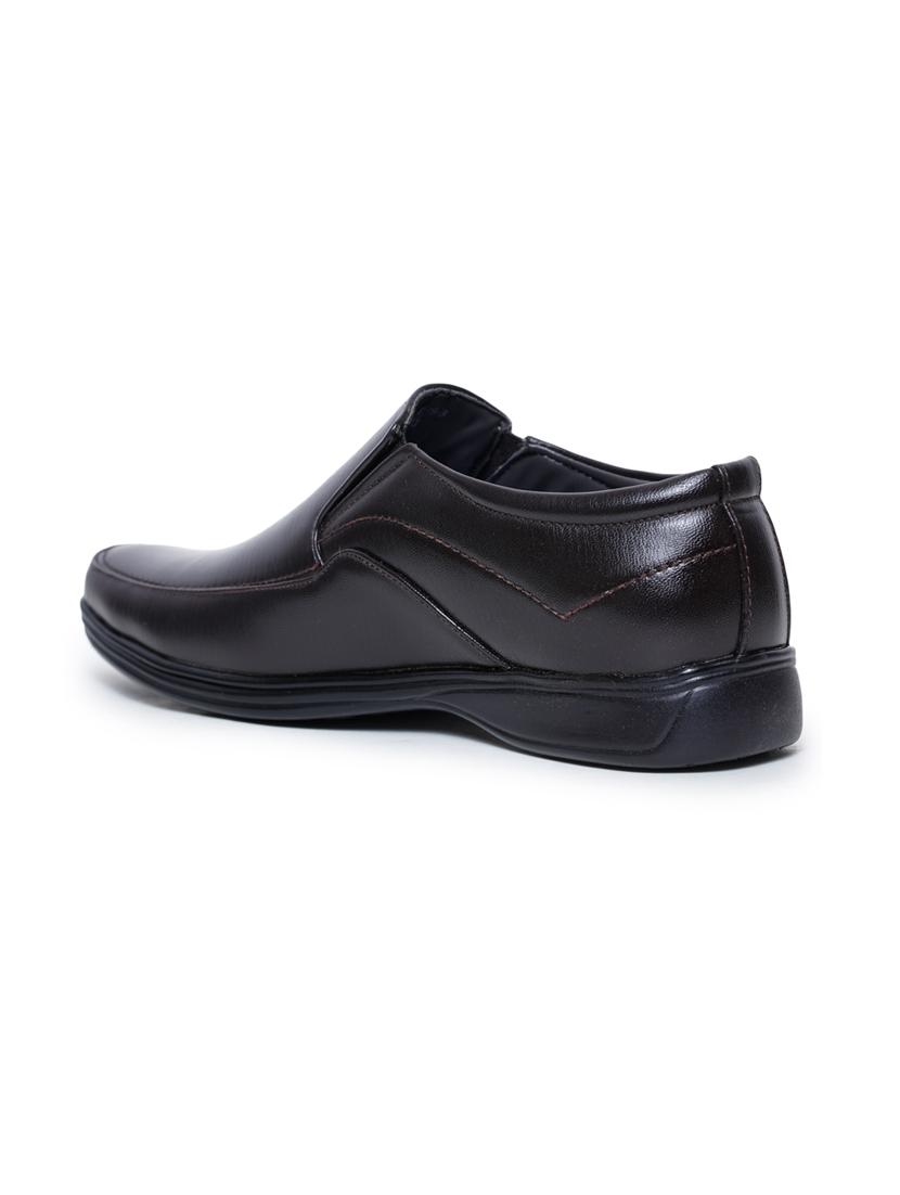 brown pu slip on derbies - 17127168 - Zoom Image - 3