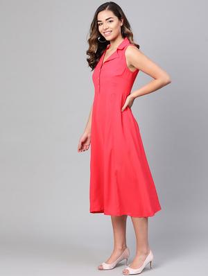 shirt collar a-line dress - 17127252 - Standard Image - 2