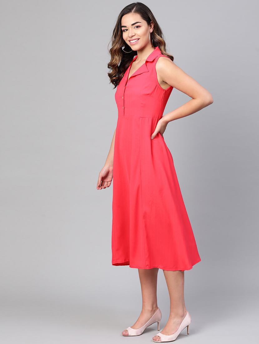shirt collar a-line dress - 17127252 - Zoom Image - 2