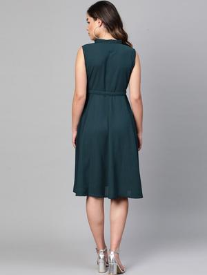 tie front flared dress - 17127253 - Standard Image - 3