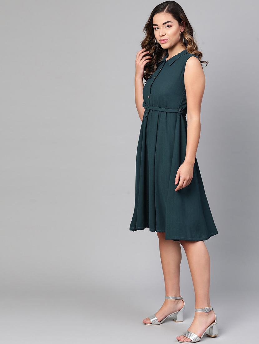 tie front flared dress - 17127253 - Zoom Image - 2