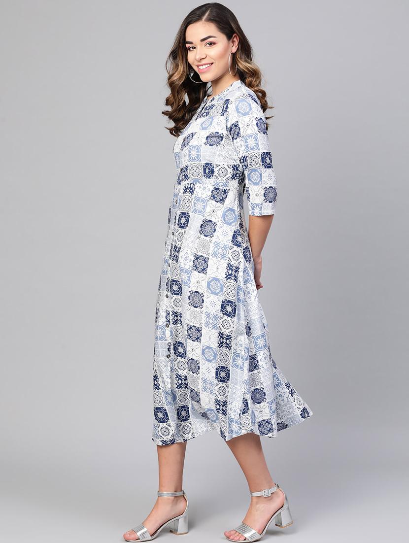 button down printed dress - 17127257 - Zoom Image - 2