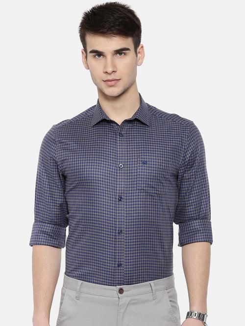 blue checkered formal shirt - 17127401 - Standard Image - 1