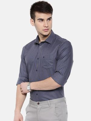 blue checkered formal shirt - 17127401 - Standard Image - 2