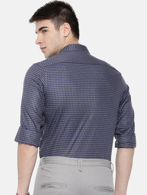 blue checkered formal shirt - 17127401 - Standard Image - 3