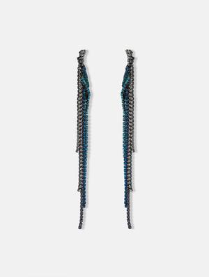 blue crystal drop earring - 17127953 - Standard Image - 3