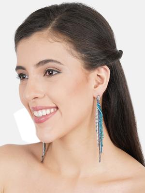 blue crystal drop earring - 17127953 - Standard Image - 4