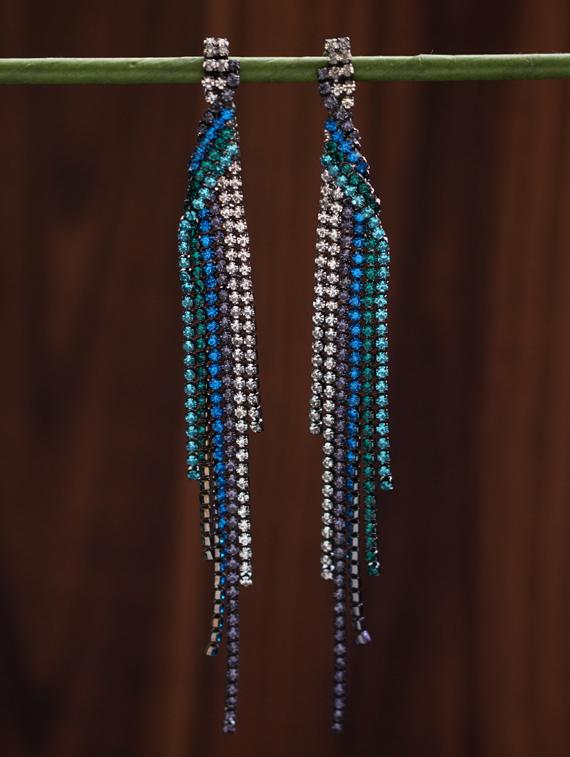 blue crystal drop earring - 17127953 - Zoom Image - 1