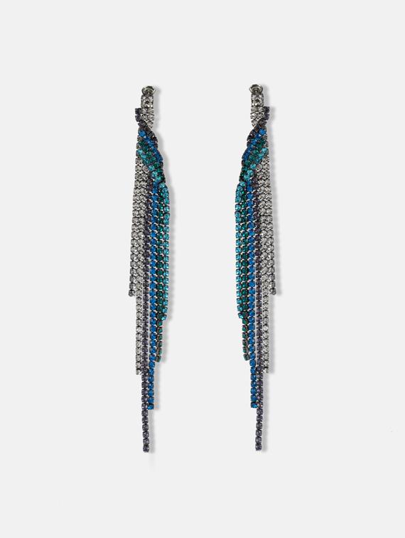 blue crystal drop earring - 17127953 - Zoom Image - 2